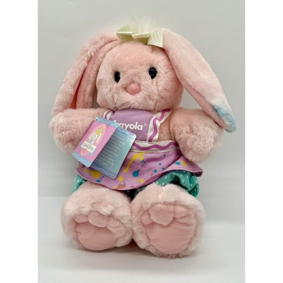 1990 Hallmark Crayola Bunny Company Candy Cotton Tail Pink Rabbit 12" Plush - Picture 1 of 11
